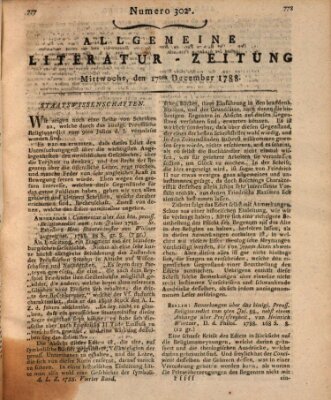 Allgemeine Literatur-Zeitung (Literarisches Zentralblatt für Deutschland) Mittwoch 17. Dezember 1788