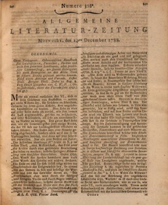 Allgemeine Literatur-Zeitung (Literarisches Zentralblatt für Deutschland) Mittwoch 24. Dezember 1788