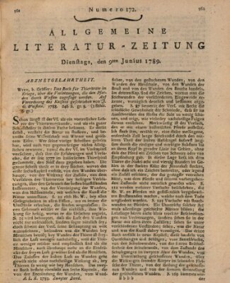 Allgemeine Literatur-Zeitung (Literarisches Zentralblatt für Deutschland) Dienstag 9. Juni 1789