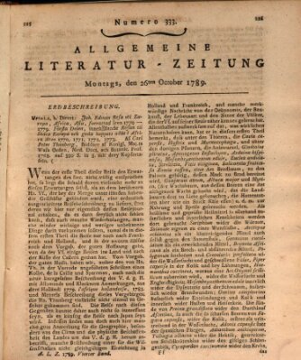 Allgemeine Literatur-Zeitung (Literarisches Zentralblatt für Deutschland) Montag 26. Oktober 1789