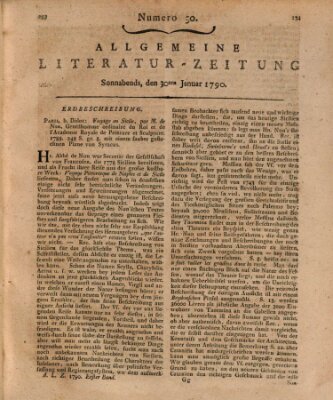 Allgemeine Literatur-Zeitung (Literarisches Zentralblatt für Deutschland) Samstag 30. Januar 1790