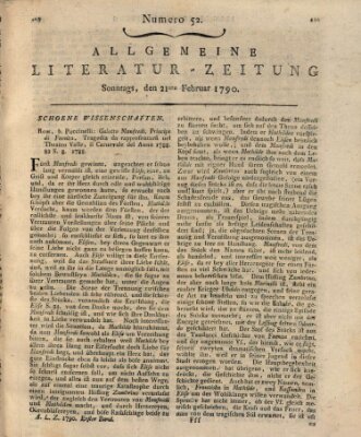 Allgemeine Literatur-Zeitung (Literarisches Zentralblatt für Deutschland) Sonntag 21. Februar 1790