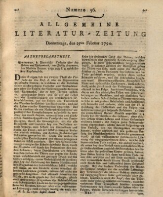 Allgemeine Literatur-Zeitung (Literarisches Zentralblatt für Deutschland) Donnerstag 25. Februar 1790