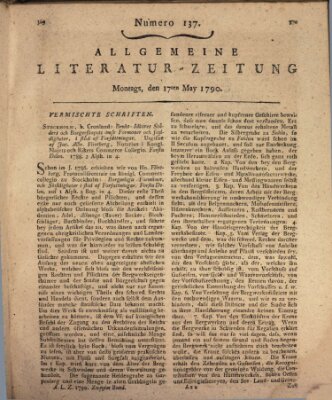 Allgemeine Literatur-Zeitung (Literarisches Zentralblatt für Deutschland) Montag 17. Mai 1790