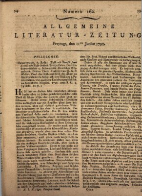 Allgemeine Literatur-Zeitung (Literarisches Zentralblatt für Deutschland) Freitag 11. Juni 1790