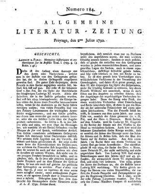 Allgemeine Literatur-Zeitung (Literarisches Zentralblatt für Deutschland) Freitag 2. Juli 1790