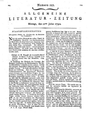 Allgemeine Literatur-Zeitung (Literarisches Zentralblatt für Deutschland) Montag 12. Juli 1790