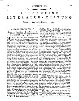 Allgemeine Literatur-Zeitung (Literarisches Zentralblatt für Deutschland) Sonntag 24. Oktober 1790