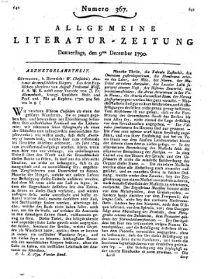 Allgemeine Literatur-Zeitung (Literarisches Zentralblatt für Deutschland) Donnerstag 9. Dezember 1790