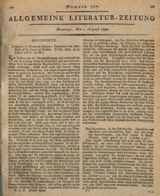 Allgemeine Literatur-Zeitung (Literarisches Zentralblatt für Deutschland) Montag 1. August 1791
