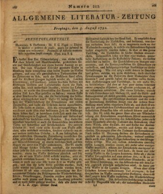 Allgemeine Literatur-Zeitung (Literarisches Zentralblatt für Deutschland) Freitag 5. August 1791