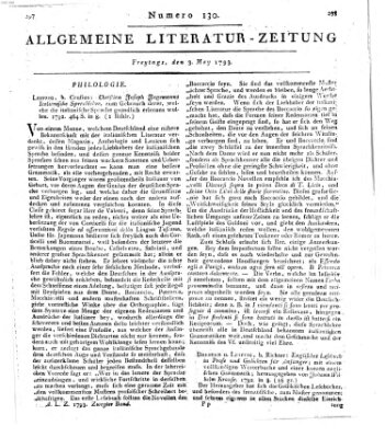Allgemeine Literatur-Zeitung (Literarisches Zentralblatt für Deutschland) Freitag 3. Mai 1793