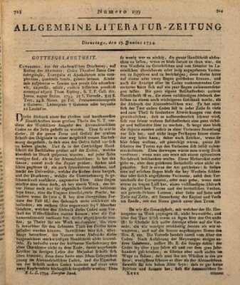 Allgemeine Literatur-Zeitung (Literarisches Zentralblatt für Deutschland) Dienstag 17. Juni 1794