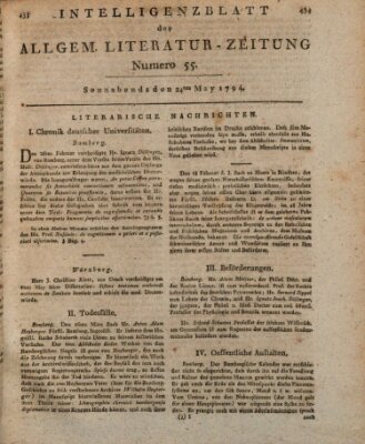 Allgemeine Literatur-Zeitung (Literarisches Zentralblatt für Deutschland) Samstag 24. Mai 1794