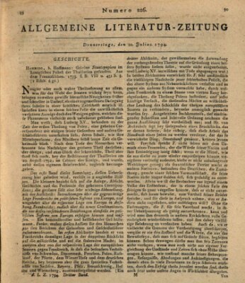 Allgemeine Literatur-Zeitung (Literarisches Zentralblatt für Deutschland) Donnerstag 10. Juli 1794