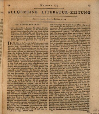 Allgemeine Literatur-Zeitung (Literarisches Zentralblatt für Deutschland) Donnerstag 17. Juli 1794