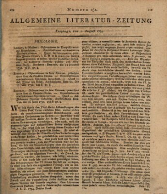 Allgemeine Literatur-Zeitung (Literarisches Zentralblatt für Deutschland) Freitag 1. August 1794