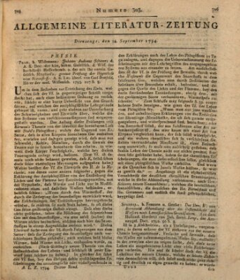Allgemeine Literatur-Zeitung (Literarisches Zentralblatt für Deutschland) Dienstag 16. September 1794