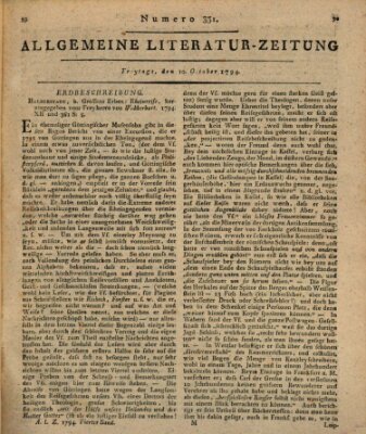 Allgemeine Literatur-Zeitung (Literarisches Zentralblatt für Deutschland) Freitag 10. Oktober 1794
