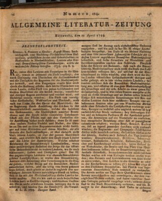 Allgemeine Literatur-Zeitung (Literarisches Zentralblatt für Deutschland) Mittwoch 22. April 1795