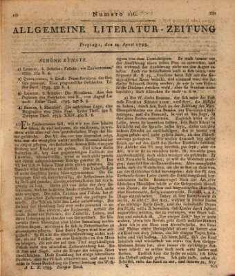 Allgemeine Literatur-Zeitung (Literarisches Zentralblatt für Deutschland) Freitag 24. April 1795