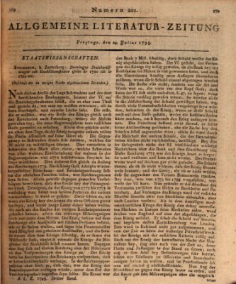 Allgemeine Literatur-Zeitung (Literarisches Zentralblatt für Deutschland) Freitag 24. Juli 1795