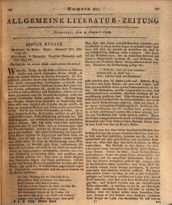 Allgemeine Literatur-Zeitung (Literarisches Zentralblatt für Deutschland) Dienstag 4. August 1795