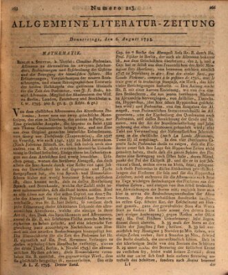 Allgemeine Literatur-Zeitung (Literarisches Zentralblatt für Deutschland) Donnerstag 6. August 1795