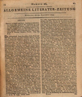 Allgemeine Literatur-Zeitung (Literarisches Zentralblatt für Deutschland) Mittwoch 30. September 1795