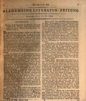 Allgemeine Literatur-Zeitung (Literarisches Zentralblatt für Deutschland) Freitag 9. Oktober 1795