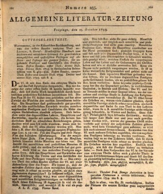 Allgemeine Literatur-Zeitung (Literarisches Zentralblatt für Deutschland) Freitag 23. Oktober 1795