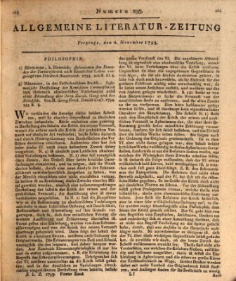 Allgemeine Literatur-Zeitung (Literarisches Zentralblatt für Deutschland) Freitag 6. November 1795