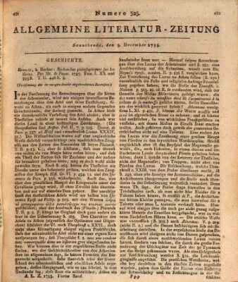Allgemeine Literatur-Zeitung (Literarisches Zentralblatt für Deutschland) Samstag 5. Dezember 1795