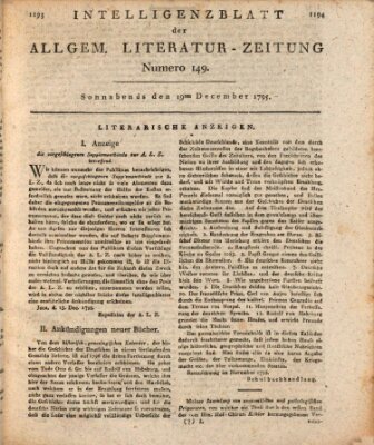 Allgemeine Literatur-Zeitung (Literarisches Zentralblatt für Deutschland) Samstag 19. Dezember 1795