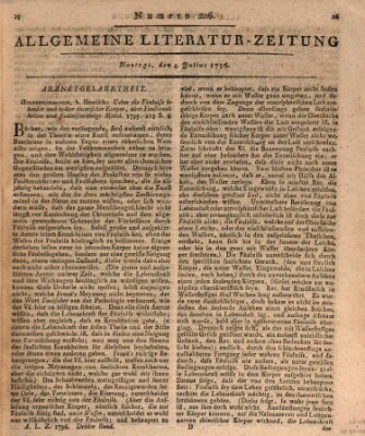 Allgemeine Literatur-Zeitung (Literarisches Zentralblatt für Deutschland) Montag 4. Juli 1796