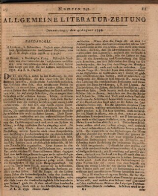 Allgemeine Literatur-Zeitung (Literarisches Zentralblatt für Deutschland) Donnerstag 4. August 1796