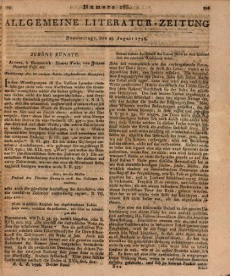 Allgemeine Literatur-Zeitung (Literarisches Zentralblatt für Deutschland) Donnerstag 25. August 1796