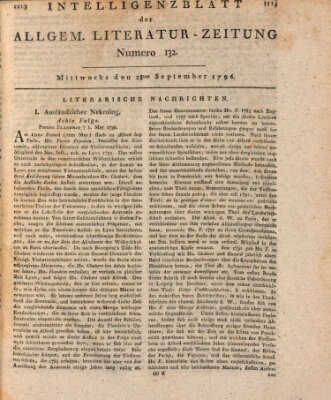 Allgemeine Literatur-Zeitung (Literarisches Zentralblatt für Deutschland) Mittwoch 28. September 1796