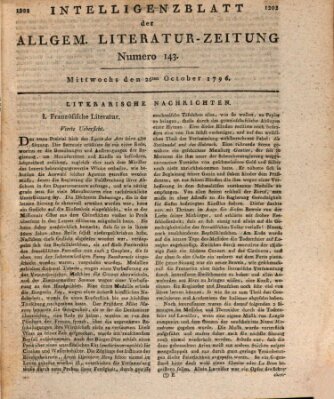 Allgemeine Literatur-Zeitung (Literarisches Zentralblatt für Deutschland) Mittwoch 26. Oktober 1796