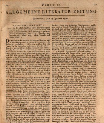 Allgemeine Literatur-Zeitung (Literarisches Zentralblatt für Deutschland) Mittwoch 25. Januar 1797