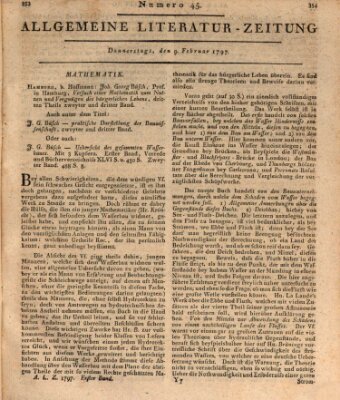 Allgemeine Literatur-Zeitung (Literarisches Zentralblatt für Deutschland) Donnerstag 9. Februar 1797