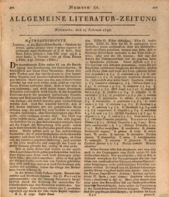 Allgemeine Literatur-Zeitung (Literarisches Zentralblatt für Deutschland) Mittwoch 15. Februar 1797