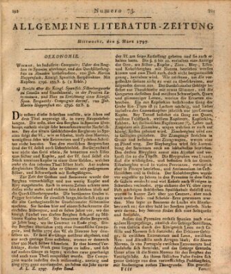 Allgemeine Literatur-Zeitung (Literarisches Zentralblatt für Deutschland) Mittwoch 8. März 1797