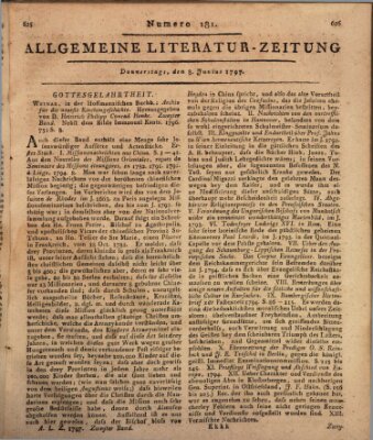 Allgemeine Literatur-Zeitung (Literarisches Zentralblatt für Deutschland) Donnerstag 8. Juni 1797