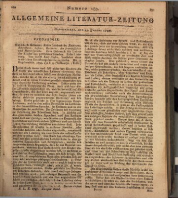 Allgemeine Literatur-Zeitung (Literarisches Zentralblatt für Deutschland) Donnerstag 15. Juni 1797