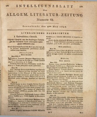 Allgemeine Literatur-Zeitung (Literarisches Zentralblatt für Deutschland) Samstag 27. Mai 1797
