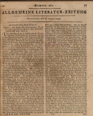 Allgemeine Literatur-Zeitung (Literarisches Zentralblatt für Deutschland) Samstag 26. August 1797
