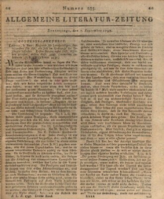 Allgemeine Literatur-Zeitung (Literarisches Zentralblatt für Deutschland) Donnerstag 7. September 1797