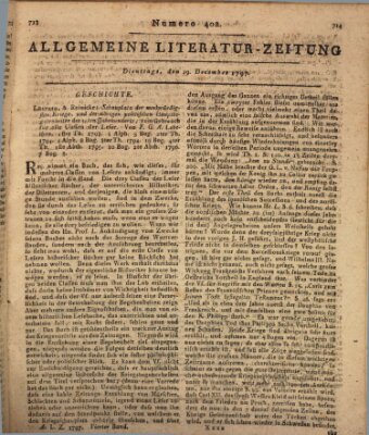 Allgemeine Literatur-Zeitung (Literarisches Zentralblatt für Deutschland) Dienstag 19. Dezember 1797