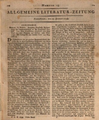 Allgemeine Literatur-Zeitung (Literarisches Zentralblatt für Deutschland) Samstag 13. Januar 1798
